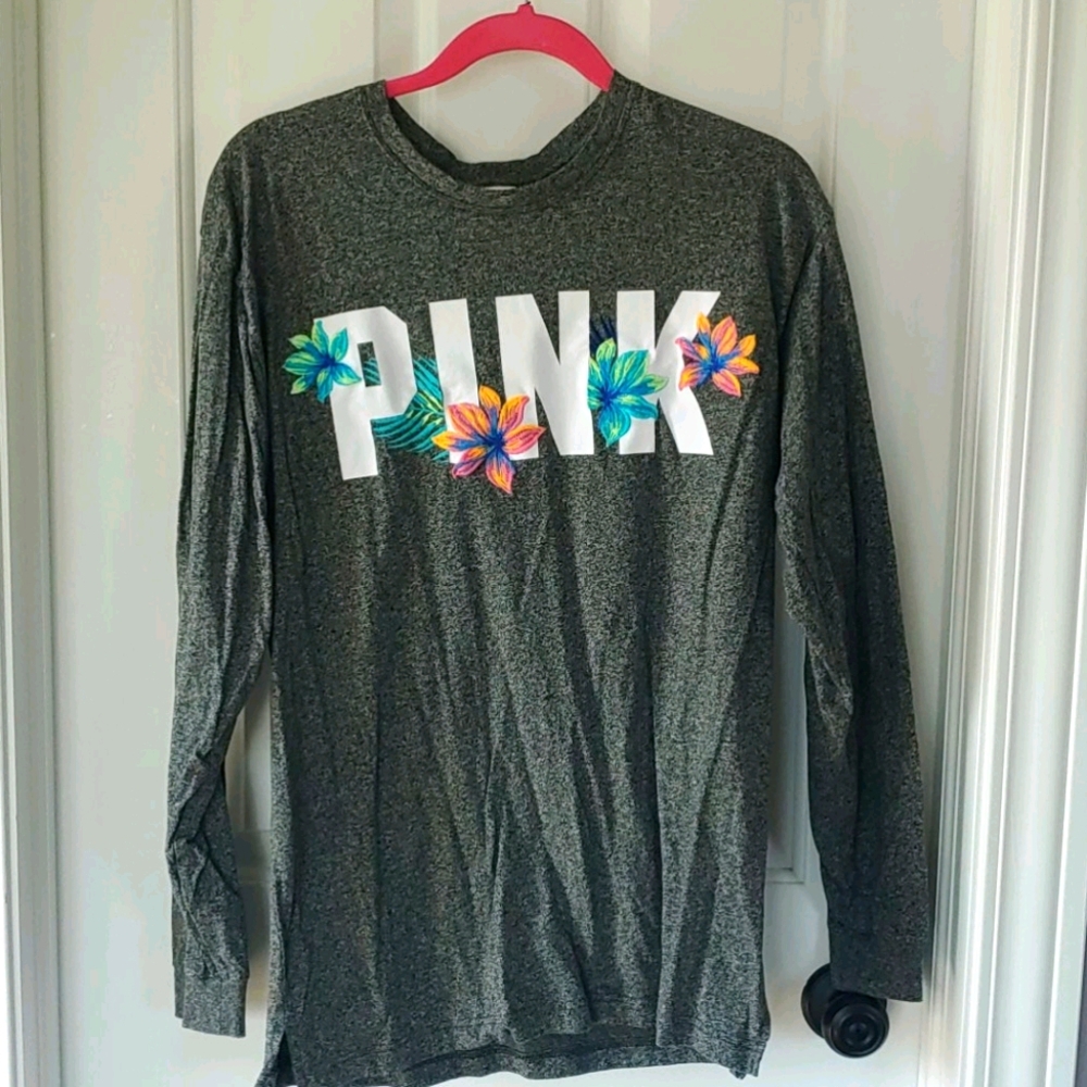 VS Pink Dark Heather Gray Long-sleeve